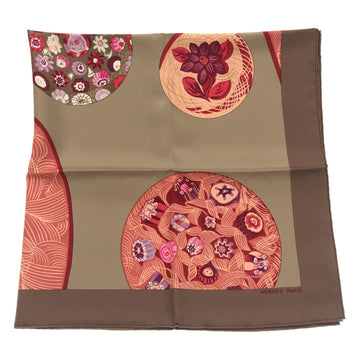 HERMES scarf Brown silk