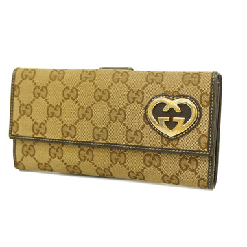 GUCCIAuth  245723 GG Canvas Long Wallet [bi-fold] Beige,Brown