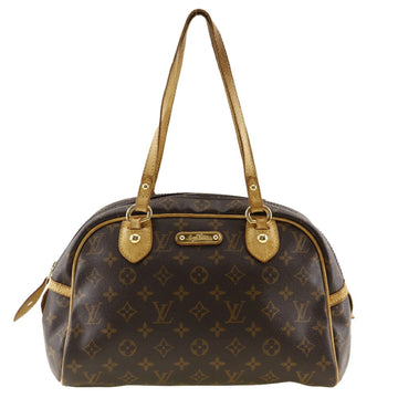 LOUIS VUITTON Montorgueil PM Shoulder Bag M95565 Monogram Canvas Made in France 2008 Brown SP5018 Zipper Women's