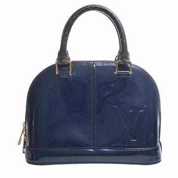 LOUIS VUITTON Vernis Miroir Alma BB 2WAY Handbag M54705 Navy/Brown Ladies