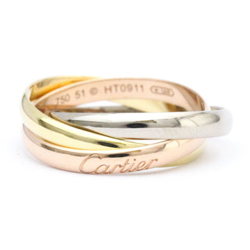 CARTIER Trinity Pink Gold [18K],White Gold [18K],Yellow Gold [18K] Fashion No Stone Band Ring Gold