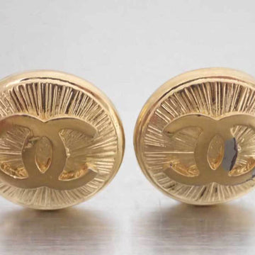 CHANEL Earrings Coco Mark Gold Round Womens