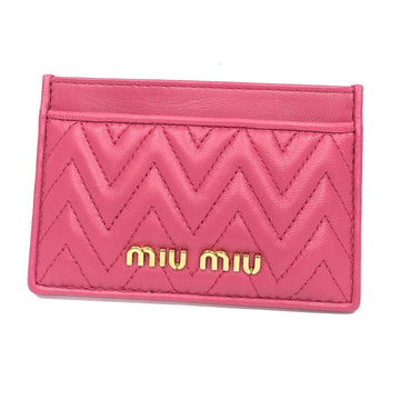 MIU MIU Miu Card Case Business Holder 5MC208 Pass ID MAGENTA Pink Wallet