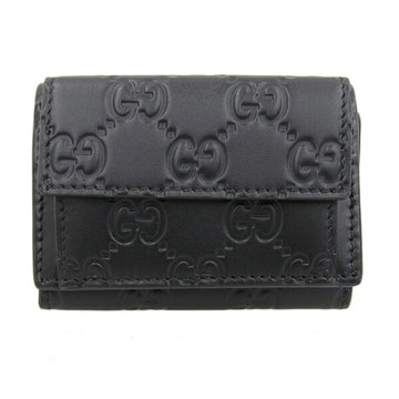 GUCCIsima Leather Trifold Wallet 547070 Black Women's