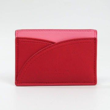 BOTTEGA VENETA Leather Card Case Pink,Red Color