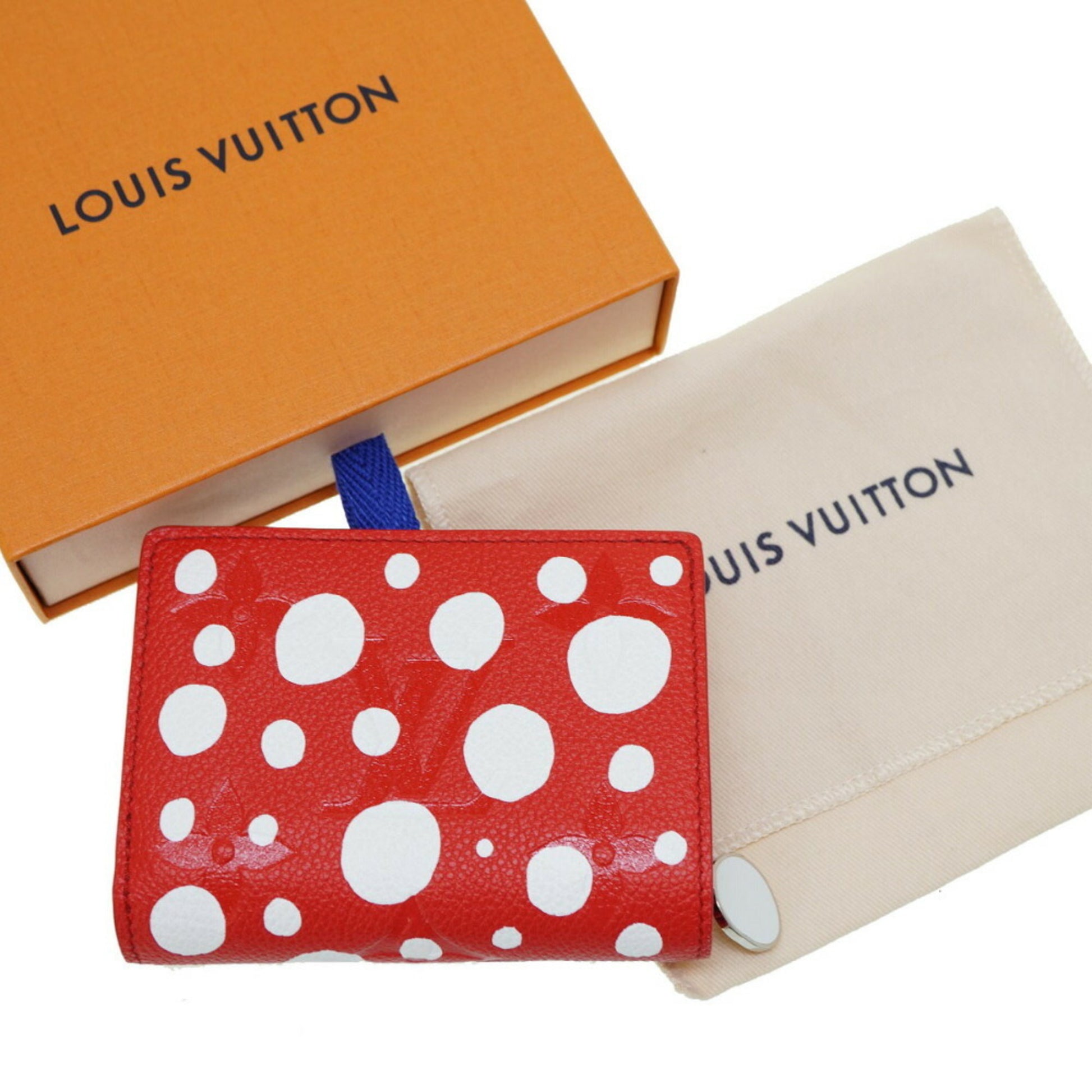 Louis Vuitton Yayoi Kusama Portefeuille M82103 Bifold Wallet Leather Red  White