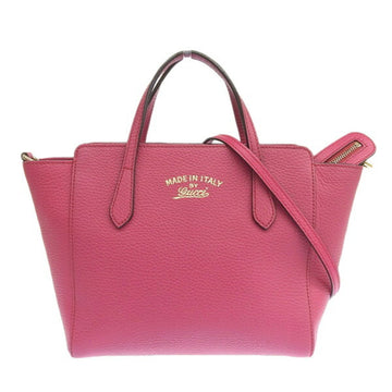 Gucci leather swing mini handbag pink