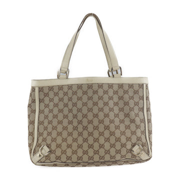 GUCCI Abbey handbag 170004 GG canvas leather beige ivory tote bag