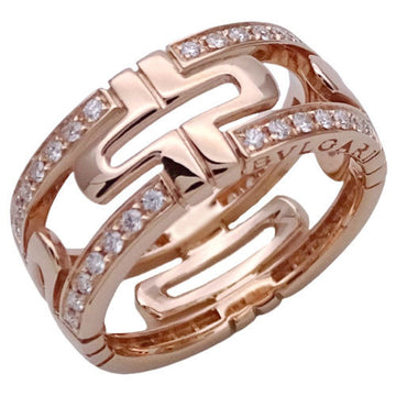 BVLGARI Ring Ladies Diamond 750 PG Pink Gold Parentesi Openwork #50 About No. 10