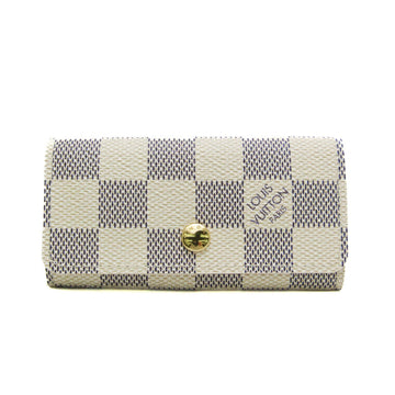 LOUIS VUITTON Damier Azur Multikre 4 N60386 Women,Men Damier Azur Key Case Damier Azur