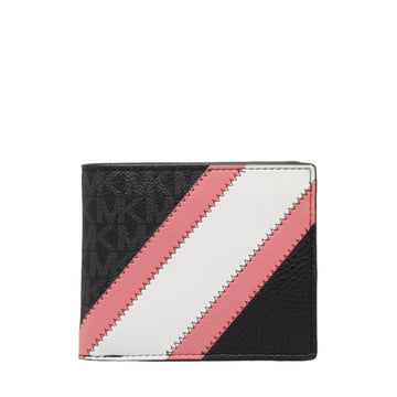 MICHAEL KORS BLLFLD W COIN PKT MK Signature Bifold Wallet 36R3LCOF3U Black Multicolor PVC Leather Women's