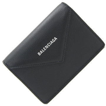 BALENCIAGA business card holder paper 505238 black leather case ladies