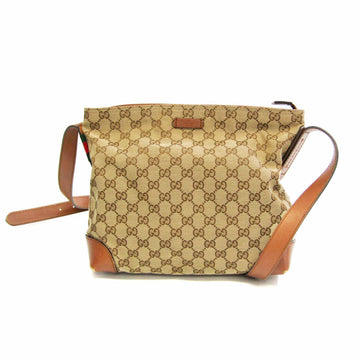 GUCCI 337598 Women,Men GG Canvas,Leather Shoulder Bag Beige,Brown