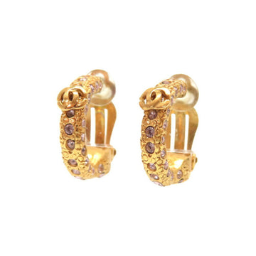Chanel Stone Coco Mark Gold Earrings Accessories