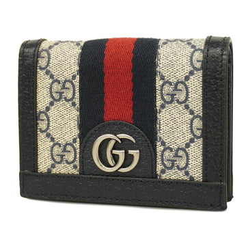 GUCCIAuth  GG Supreme Ophidia 523155 Women's Wallet Navy