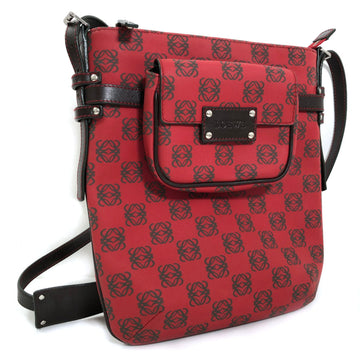 LOEWE shoulder bag anagram PVC x leather red ladies
