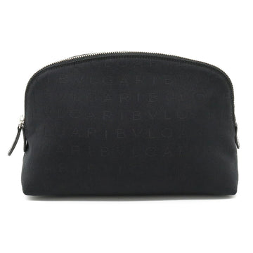 BVLGARI Mania Multi Pouch Half Moon Canvas Leather Black 22945