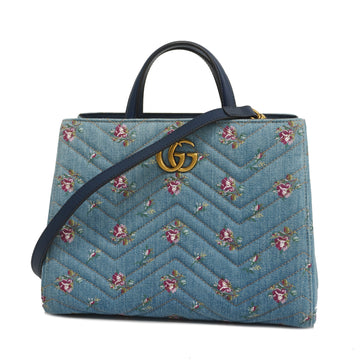 GUCCIAuth  GG Marmont 2WAY Bag 448054 Women's Denim Handbag,Shoulder Bag Blue