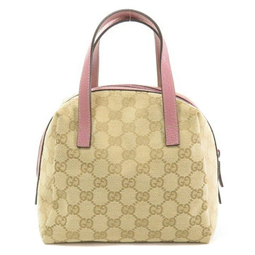 Gucci 124542 GG Handbag Canvas Leather Ladies