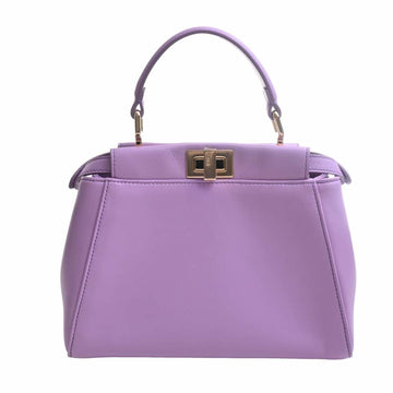 FENDI Leather Peekaboo Mini 2WAY Handbag 8BN244 Purple Ladies
