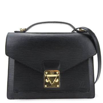 LOUIS VUITTON second bag handbag shoulder Monceau M52792 Epi leather noir black men's women's LV  hand