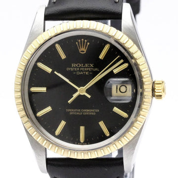 ROLEX Oyster Perpetual Date 15053 18K Gold Steel Automatic Mens Watch BF555302