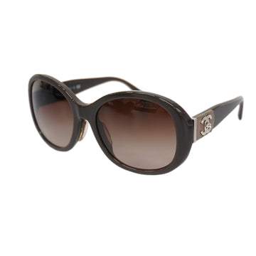 CHANELAuth  Women's Sunglasses Dark Brown Matelasse silver hardware 5235-QA
