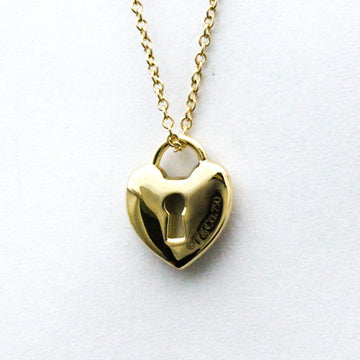 TIFFANY Heart Lock Yellow Gold [18K] No Stone Women,Men Fashion Pendant Necklace [Gold]