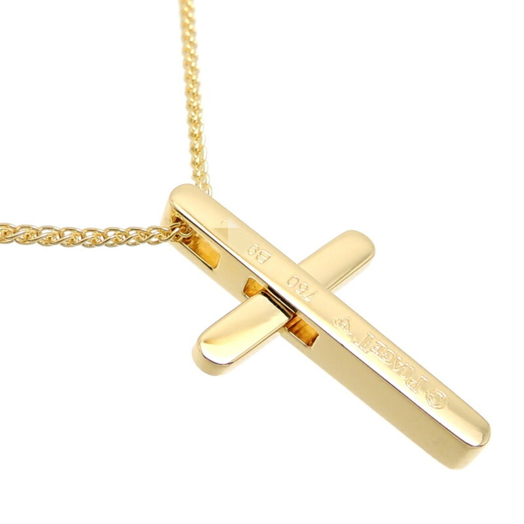 Piaget 750YG Cross Motif Women s Necklace 750 Yellow Gold