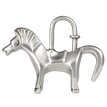 HERMES Padlock Cadena Charm Horse Silver