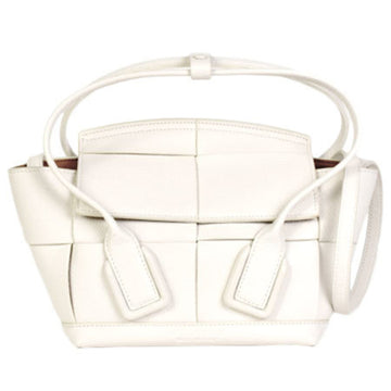 BOTTEGA VENETA Maxi Intrecciato Miniarco Handbag Shoulder Bag Bianco White Leather 600606