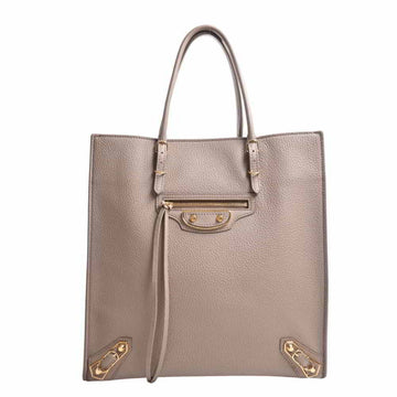 BALENCIAGA leather paper tote bag 387479 beige