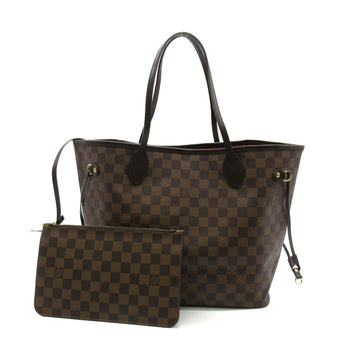 LOUIS VUITTON Neverfull MM Tote Bag Brown Ebene Damier PVC coated canvas N41358