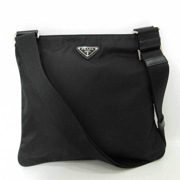 PRADA Bag Shoulder Nero Black Diagonal Triangle Logo Square Flat Women's Men's Nylon VA0053