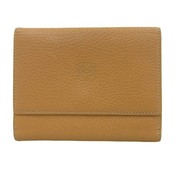 LOEWE Leather Anagram W Bifold Wallet Brown Ladies