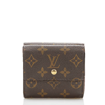 Louis Vuitton Portomone Biecult Credit Double Bifold Wallet Compact M61652 Brown PVC Leather Ladies LOUIS VUITTON