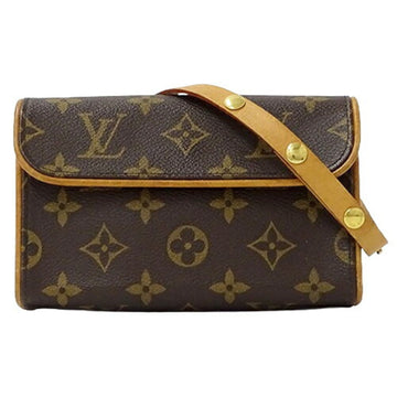 LOUIS VUITTON Bag Monogram Women's Body Waist Pouch Pochette Florentine M51855 Brown