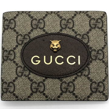 GUCCI GG Pattern Neo Vintage Bifold Wallet Tiger Beige Yellow Supreme Ladies Men's Fashion 473954