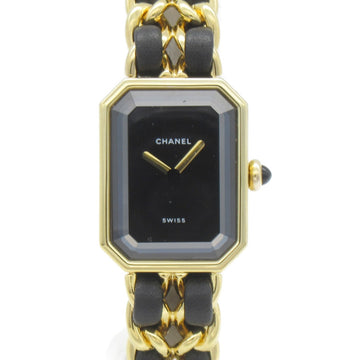 CHANEL Premiere M Wrist Watch Watch Wrist Watch H0001 Quartz Black Gold Plated leather H0001