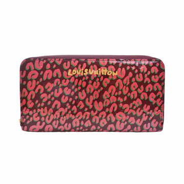 LOUIS VUITTON Vernis Leopard Zippy Wallet Round Zipper Long M91447 Bordeaux Ladies