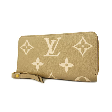 LOUIS VUITTONAuth  Monogram Empreinte Zippy Wallet Tourtrail Creme M69794 Women