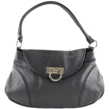 Salvatore Ferragamo One Shoulder Gancini Calf Black Women's Bag