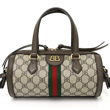 BALENCIAGA GUCCI  x Gucci Collaboration The Hacker Project Shoulder Bag Handbag Canvas Leather 680123 Brown Beige Green Red