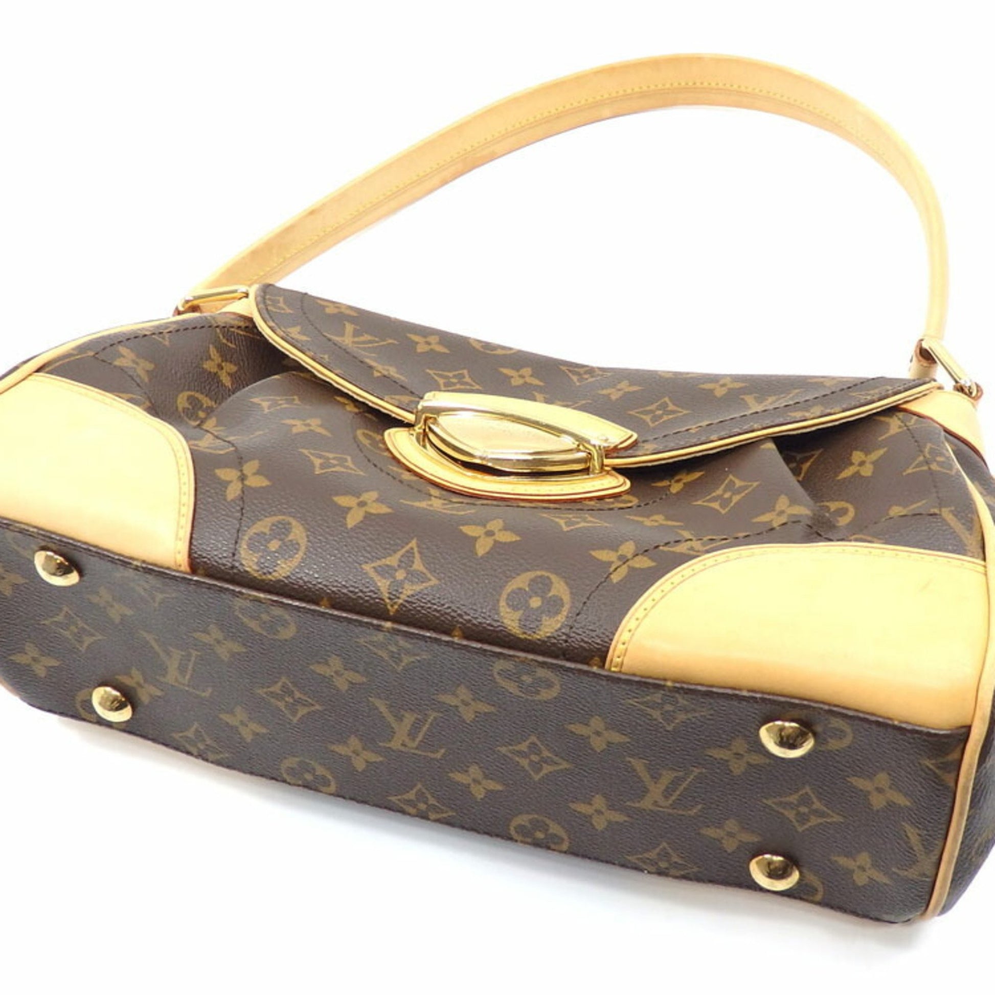 Louis+Vuitton+Beverly+Shoulder+Bag+Brown+Leather for sale online
