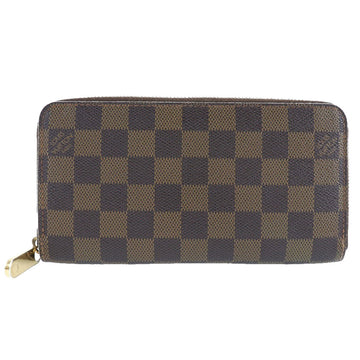 Louis Vuitton Zippy Wallet N60015 Damier Canvas Brown VI0048 Unisex Long