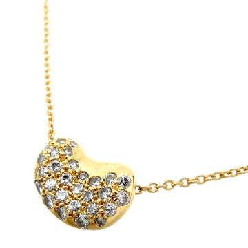 TIFFANY Elsa Peretti Beans Diamond Women's Necklace 750 Yellow Gold