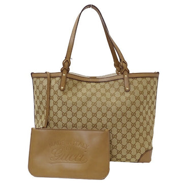 GUCCI Bag Ladies GG Canvas Tote Leather Brown 247209