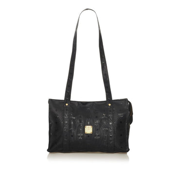 MCM Visetos Glam Tote Bag Black PVC Ladies