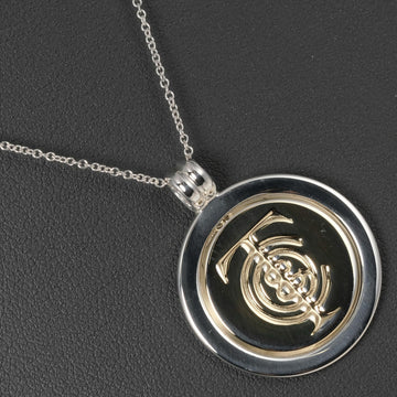 TIFFANY Necklace Logo Coin Combination Silver 925 K18 Gold &Co. Women's