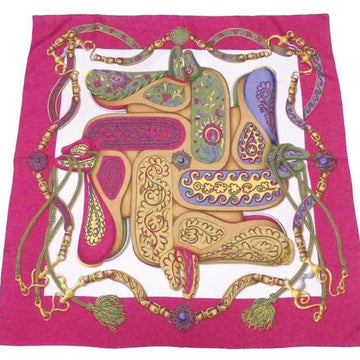 HERMES scarf Carre 90 silk multicolor ladies